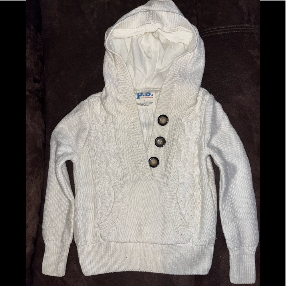 GIRLS P.S. FROM AEROPOSTALE HOODED SWEATER SIZE 5